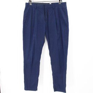 Wallace Barnes Pants Mens 34 L29 larusmiani Cotton Pleated Tapered Leg Trousers